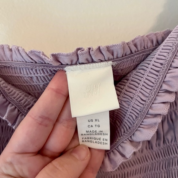 H&M Lilac Smocked Spagetto Strap Top - Picture 3 of 4